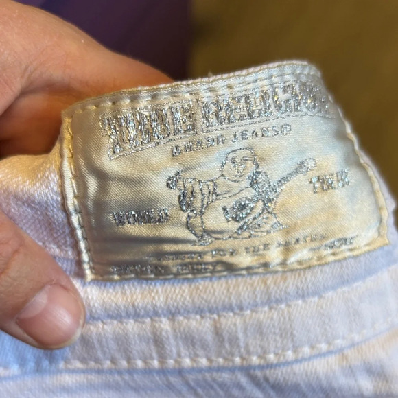 True Religion Bright White Jean Shorts - Picture 3 of 5